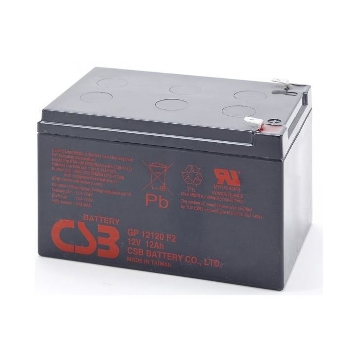 Akumulator CSB GP12120 F2 | 12Ah 12V | Do UPS, zamiennik APC RBC4 i RBC6